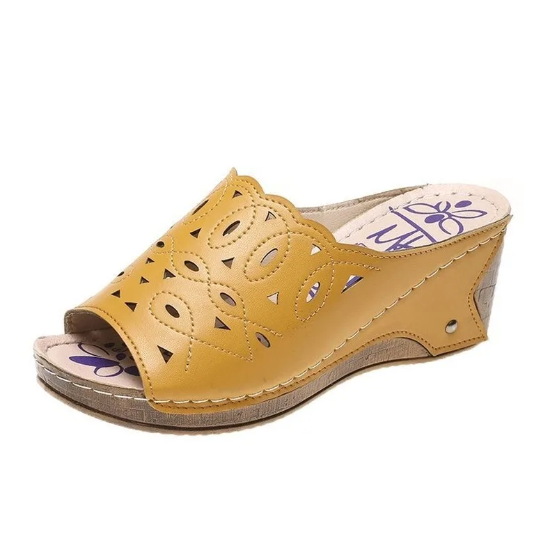 

Women Sandals Fashion Wedge Roman Slip-On Shoe Woman Thick Bottom Slides Solid Women's Shoes Casual Female Sandalias De Mujer