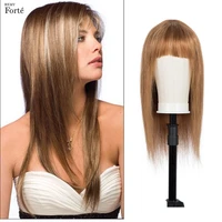 remy forte highlight honey blonde lace front wigs brazilian straight human hair wigs with bangs remy full machine made fast usa