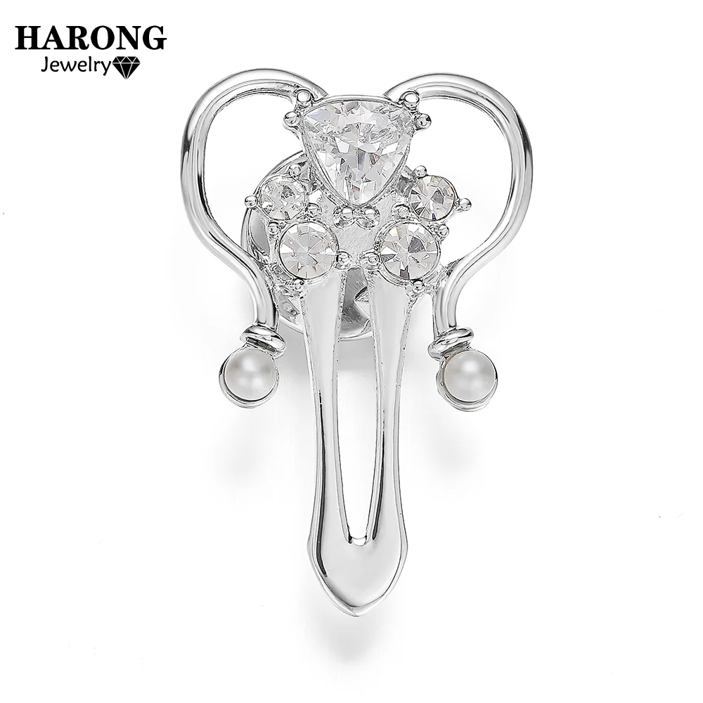 

Luxury Medical Medicine Uterus Shape Brooch Pin Pearl Crystal Women Fashion Alloy Jewelry Nurse Doctor Bag Lapel Pin Accessories