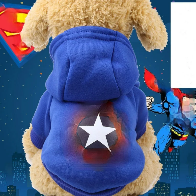 

Pet Clothes Coat Dog Costume Clothes In Autumn and Winter Pet Two-legged DogCartoon Fleece Warm Dog Cat Big Eared Hoodie Coat