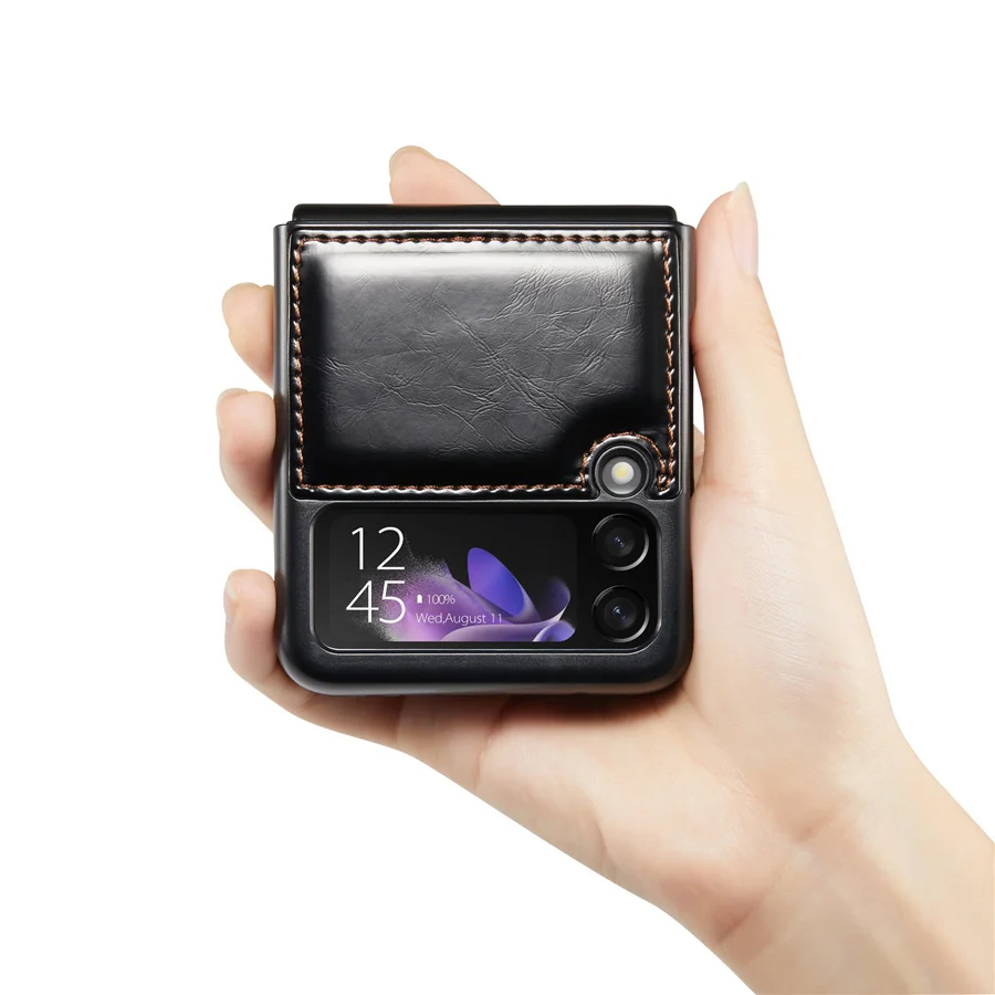 Роскошный Ретро-чехол Z Flip3 для Etui Samsung Galaxy флип-чехол с 3 искусственными кожаными