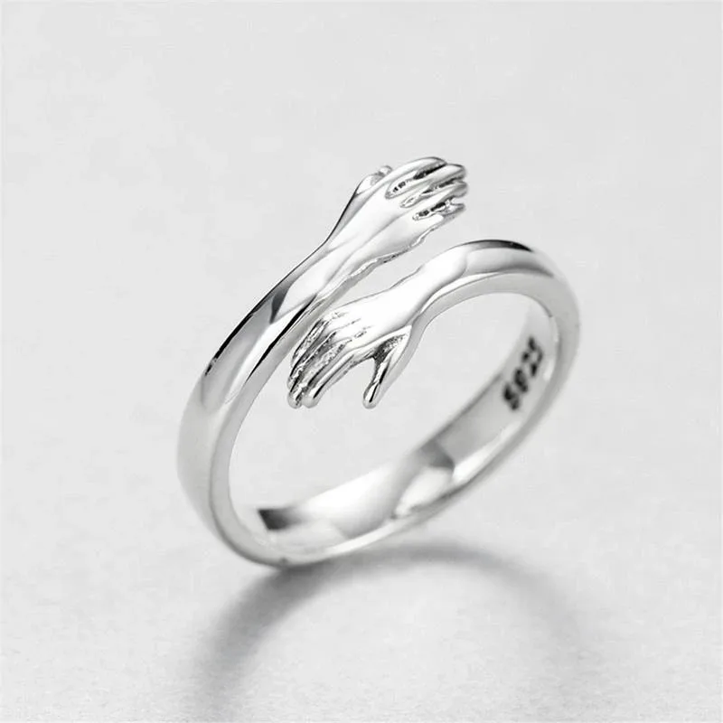 

Newly Sterling Silver Ring Adjustable Couple Ring for Men Women Girls Present DO99