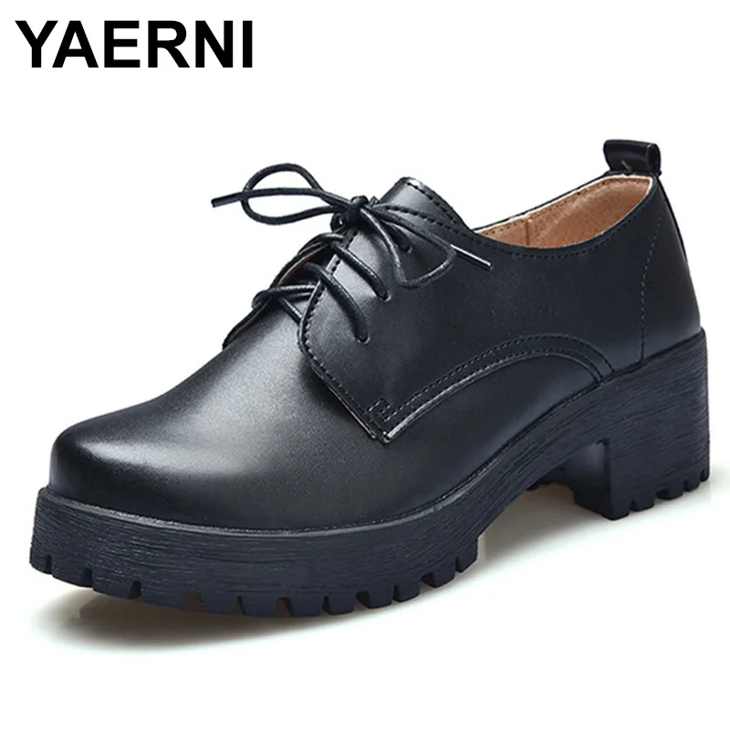 Женские туфли-оксфорды ручной работы YAERNI из натуральной кожи в стиле ретро