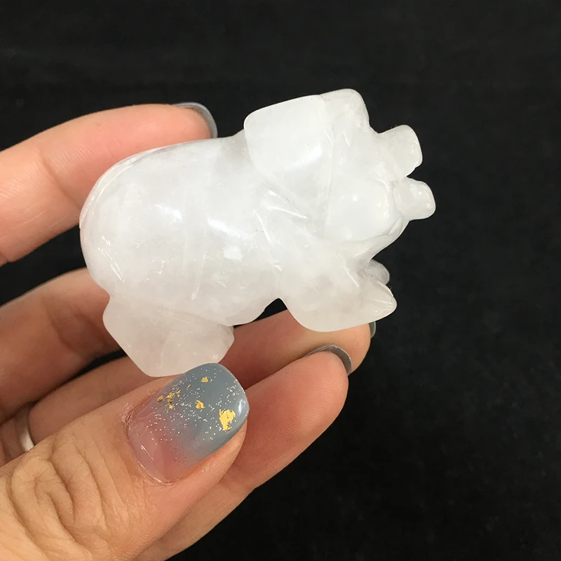 2 Дюймовая Статуэтка свиньи резная из натурального камня Белая Мраморная свинья