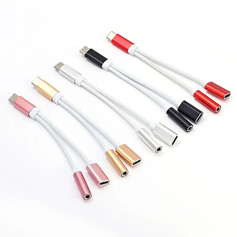 Переходник 2 в 1 PINZHENG Type-C/Type C + Aux 3 5 мм для Xiaomi Samsung Huawei