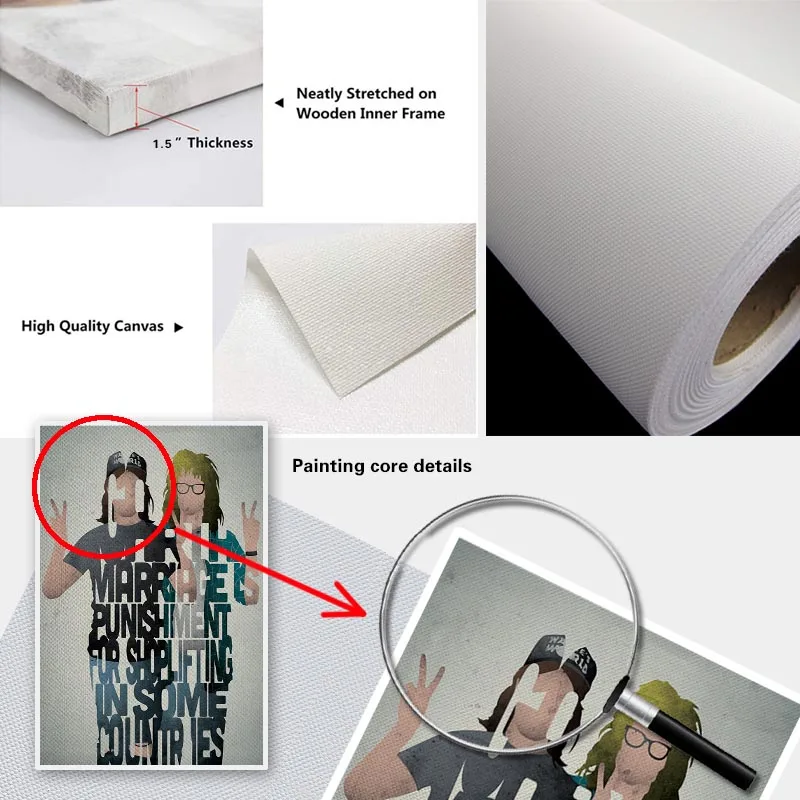 

Wayne and Garth Picture Home Decor Nordic Canvas Painting Wall Art Posters and Print