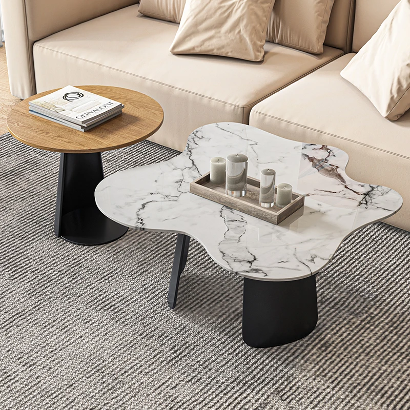 

Современный дизайнерский креативный волнистый журнальный столик GY, каменная тарелка, итальянский круглый стол, индивидуальная форма, Овал...