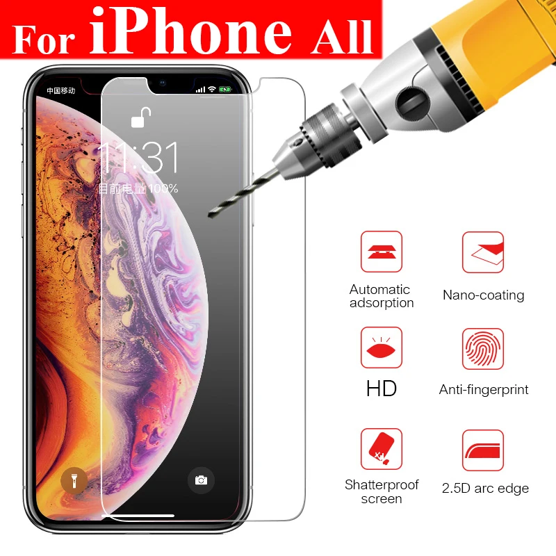 Защитное стекло на iPhone xs закаленное защитное xr max 6 7 8 plus 9 x r s rx rs glas iphon ophon phone
