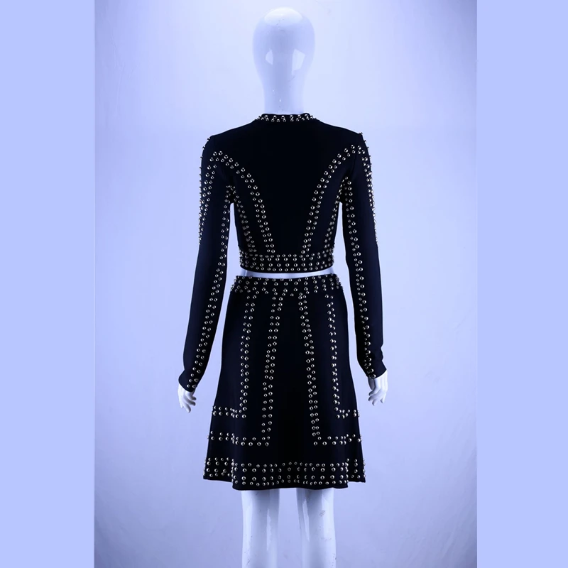 Комплект из двух предметов для женщин модная юбка с заклепками в стиле панк на