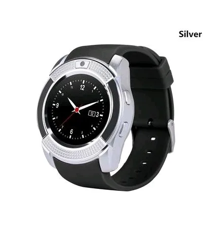 V8 silver Умные часы Y1, поддержка bluetooth, камера, 2G, SIM& TF карта, с Whatsapp, Facebook, приложение для IOS и Android, женские часы, PK A1 GT08 - Цвет: V8 silver
