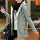 Женская куртка, однотонная Толстовка в стиле Харадзюку, с имитацией ягненка, корейский стиль, свободная Толстая Вельветовая толстовка на молнии, Осень-зима, 2021