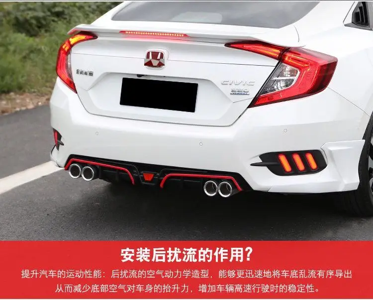 Для Honda Civic Body kit спойлер 2016 2018 для BCK ABS задний передний бампер диффузор защитные