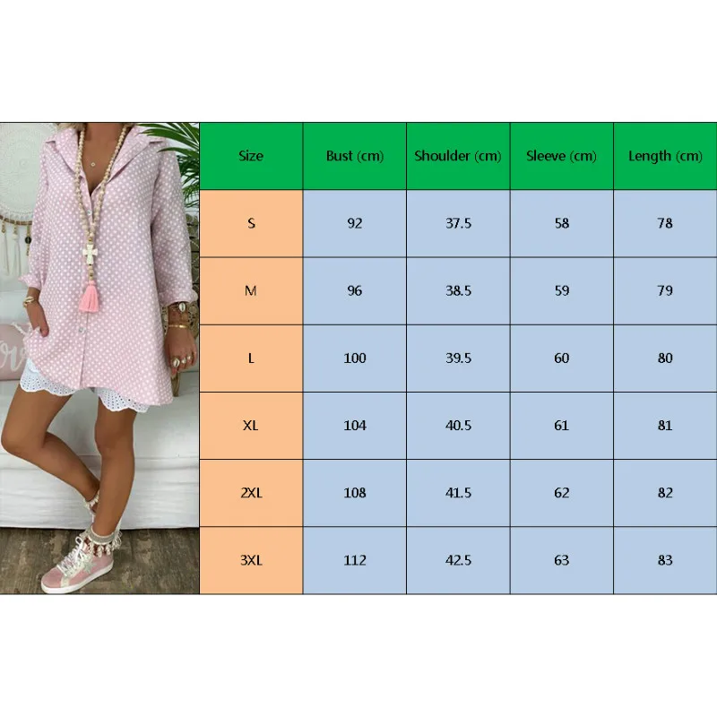 Женская блузка в горошек с длинным рукавом и V-образным вырезом | одежда