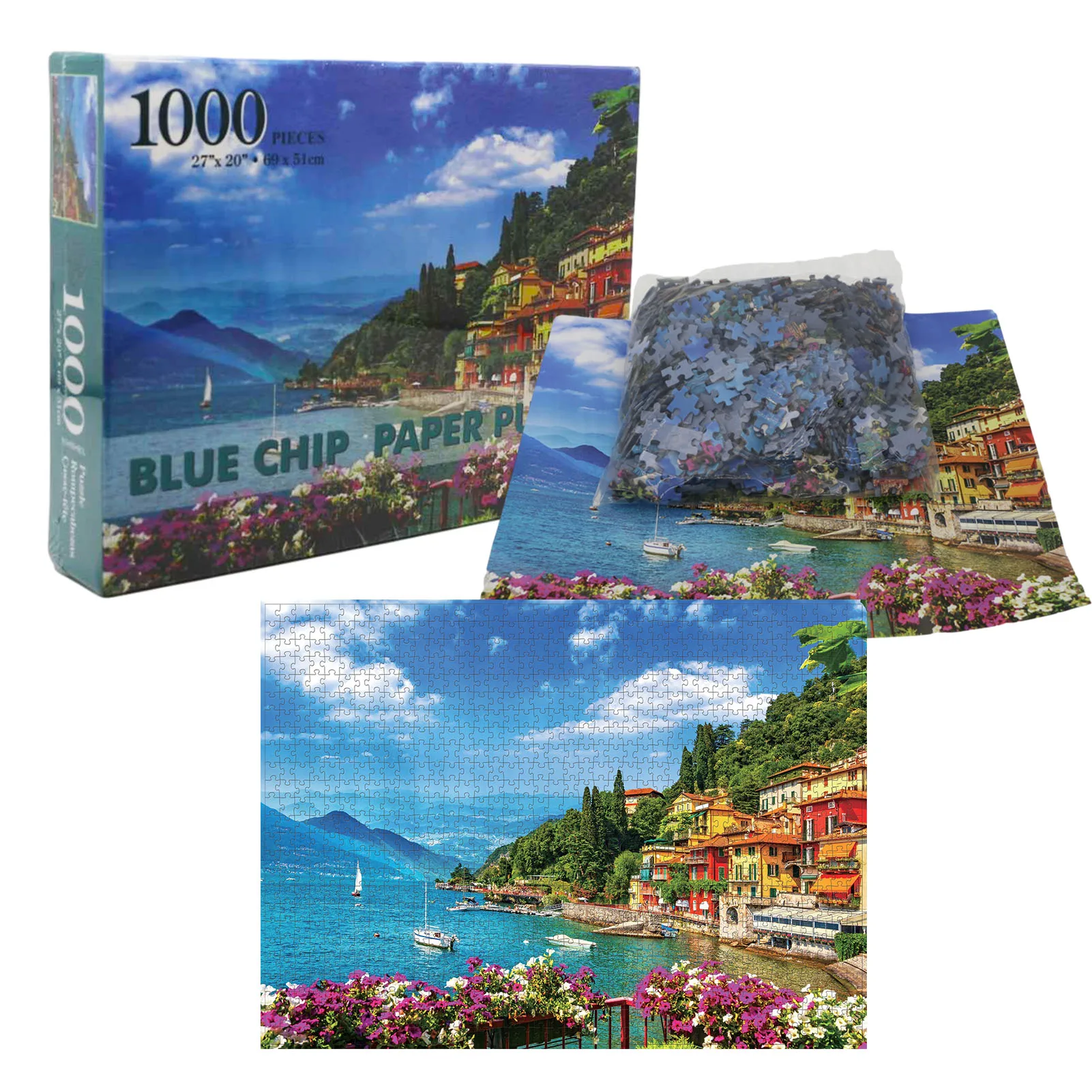 

1000pcs Jigsaw Puzzle Children Adult Decompression Educational Toy 3d Puzzle Board Game High Difficulty Assembling Toy
