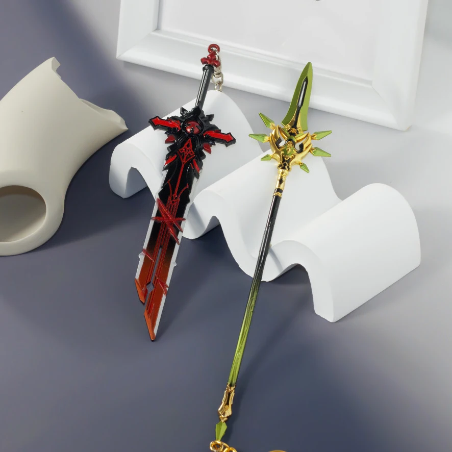 Брелки для ключей Genshin Impact брелоки в виде оружия Wolf's Gravestone Skyward Spine Blade Cosplay Swords