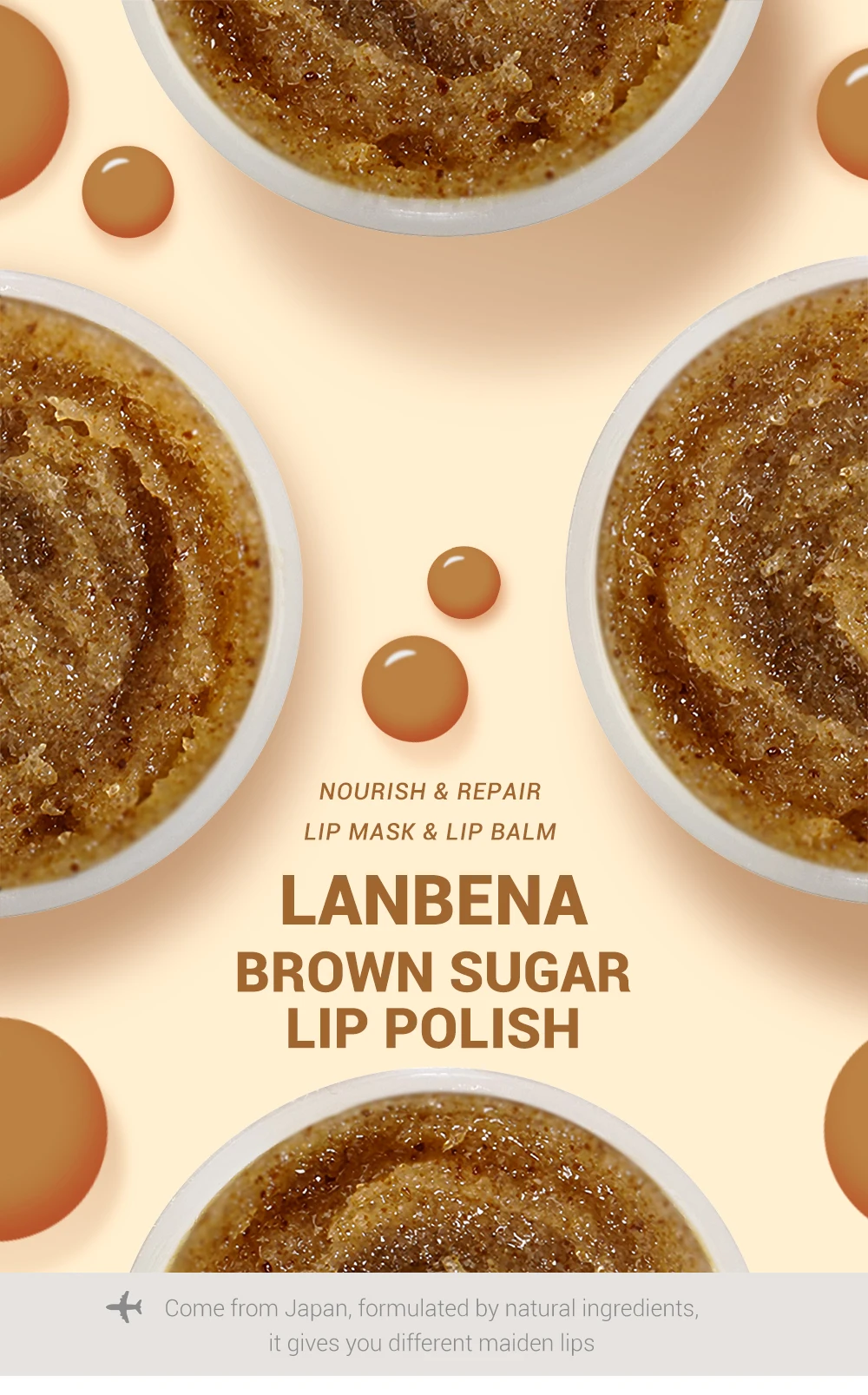 LANBENA скраб-бальзам коричневая сахарная маска для сна увлажняющий, отшелушивающий Восстанавливающий