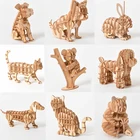 3D-Пазл сделай сам с животными, кошка, собака, панда, коала, набор моделей Монтессори, Обучающие настольные украшения, игрушки для детей, подарки для детей