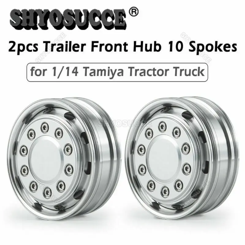 SHYOSUCCE 2 шт. сплав 10 спиц передний обод колеса ступицы для 1/14 Tamiya прицеп трактор