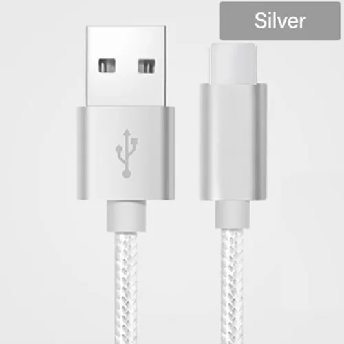 VOXLINK USB кабель с нейлоновой оплеткой для iphone x, 8 s, 7 s, быстрая зарядка, синхронизация данных, USB кабель для iphone xs max, 8, 8 Plus, 7, 6, 6 s, ipad mini - Цвет: Silver