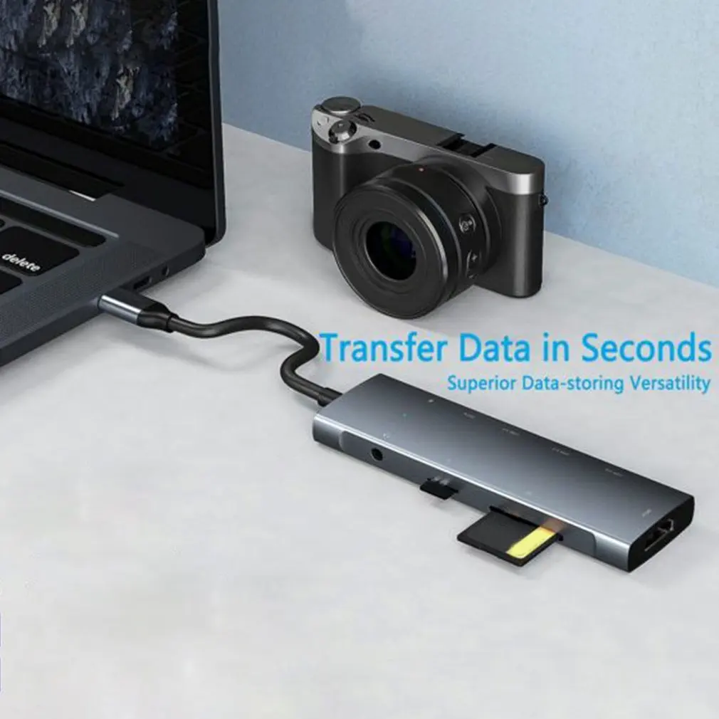 9 In 1 Hub Adapter 3 USB C To PD Charging HDMI-compatible Compatible 4K 30Hz USB3.0 Audio TF Card Reader | Электроника