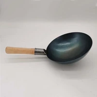 22cm diam hand forged iron wok pot fry pan household uncoated cookware non stick thickened iron woks cookware kitchen