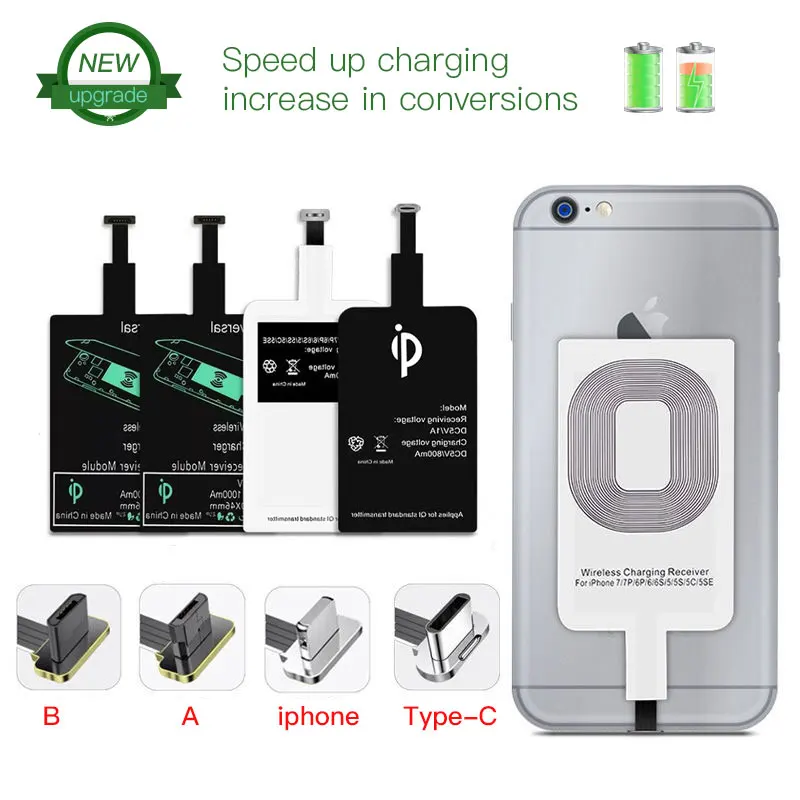 Универсальное беспроводное зарядное устройство для iPhone 7 6s Plus Micro USB Type C Samsung