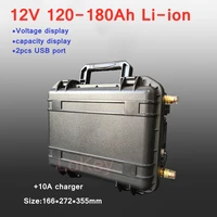 battery pack 12v 120ah 150ah 180ah lithium ion li ion rechargeable battery with bms working for rv solor energy storage