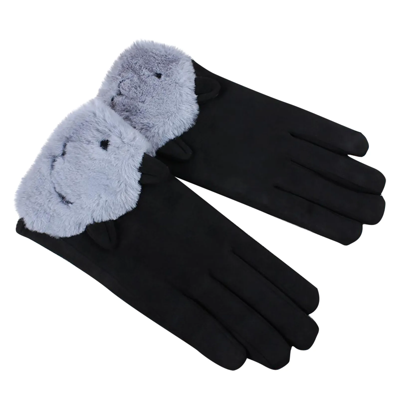 

2021 Womens Fashion Winter Outdoor Plush And Thicken Sport Warm Gloves High Quality Multifunctional Guantes