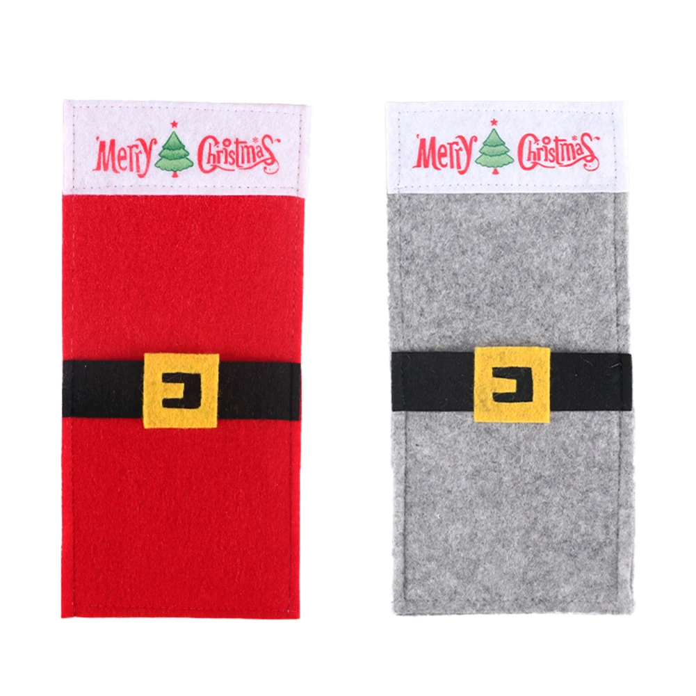 Новогодняя карманная вилка нож столовые приборы держатель сумка для дома