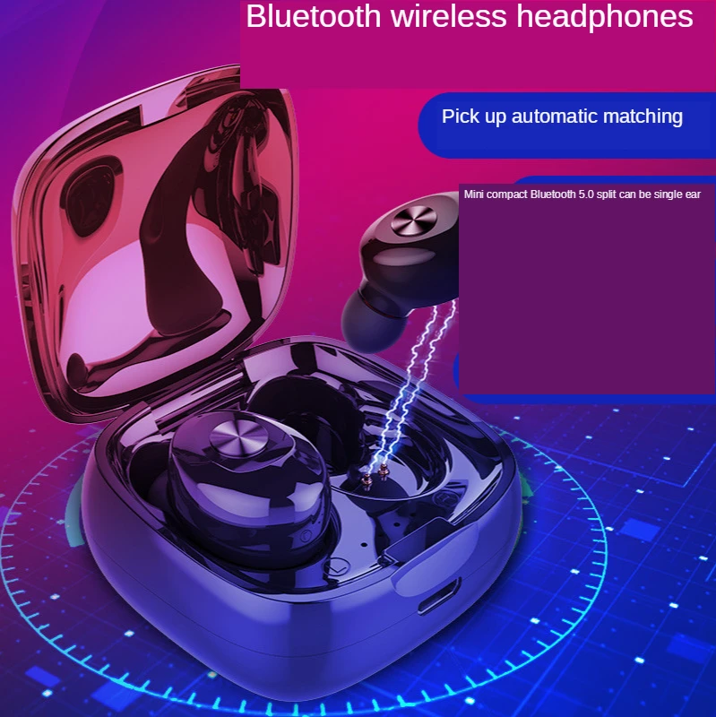 

Bluetooth Earphone Wireless Headphone Sport Earpiece Mini Headset Stereo Sound In Ear IPX5 Waterproof Tws 5.0 Power Long Standby