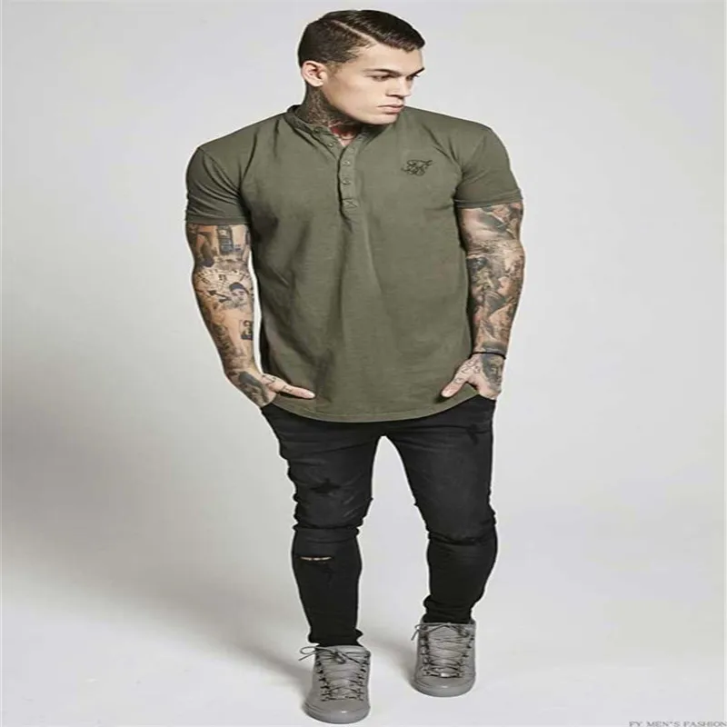 2021 Летняя мужская хлопковая шелковая футболка siksilk Kanye West с короткими рукавами в