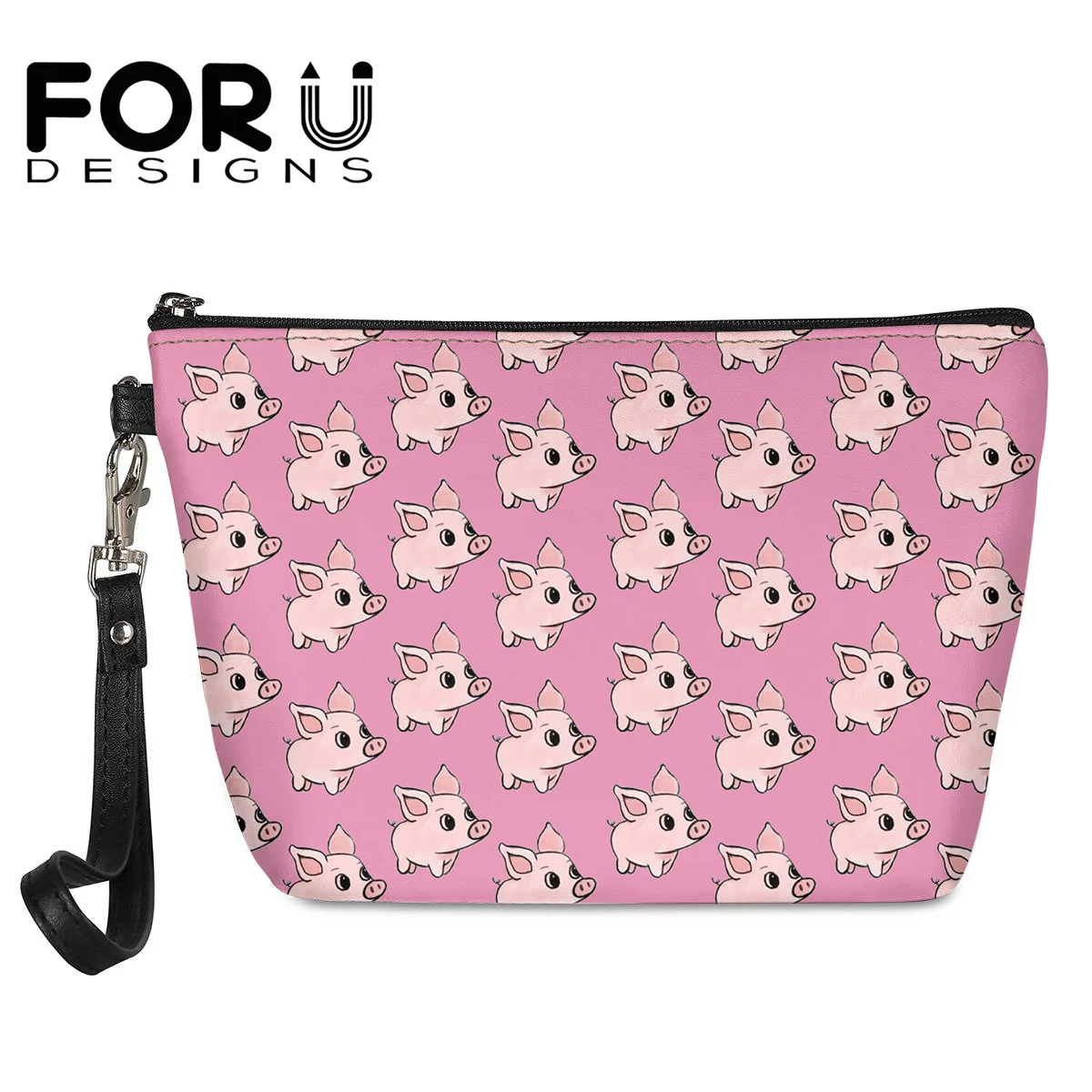 

Женская косметичка FORUDESIGNS с милым мультяшным рисунком свинки, Женская вместительная Водонепроницаемая косметичка, женская косметичка