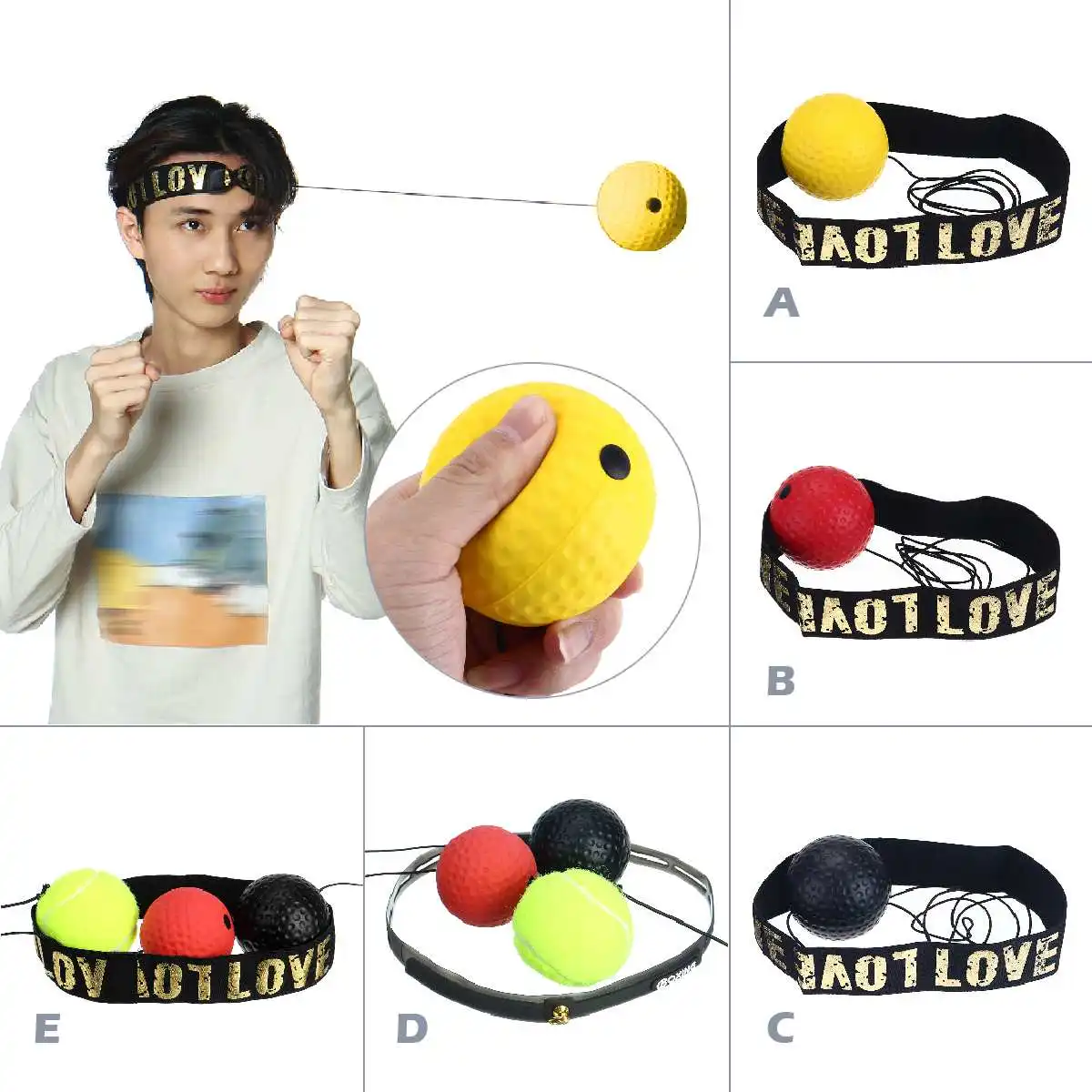 

Boxing Reflex Speed Ball with Headband MMA Muay Thai Fight Ball Exercise Improving Speed Reactions Punch