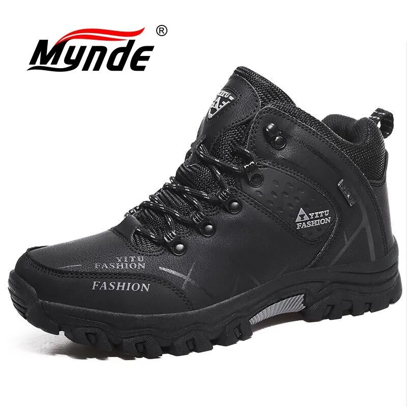 

Brand Winter Warm Men's Snow Boots High Quality Waterproof Leather Men's Boots Outdoor Men Hiking Boots Work Shoes Size 39-47