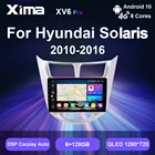 Автомобильный мультимедийный плеер XIMA XV6 Pro, 2 din, Android 10, Wi-Fi, радио, стерео, dvd, навигация для Carplay, GPS для Hyundai Solaris 2010 -2016