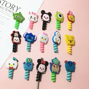 100pcslot disney cable protector data line cord protector case cable winder cover for iphone and android usb charging cable free global shipping
