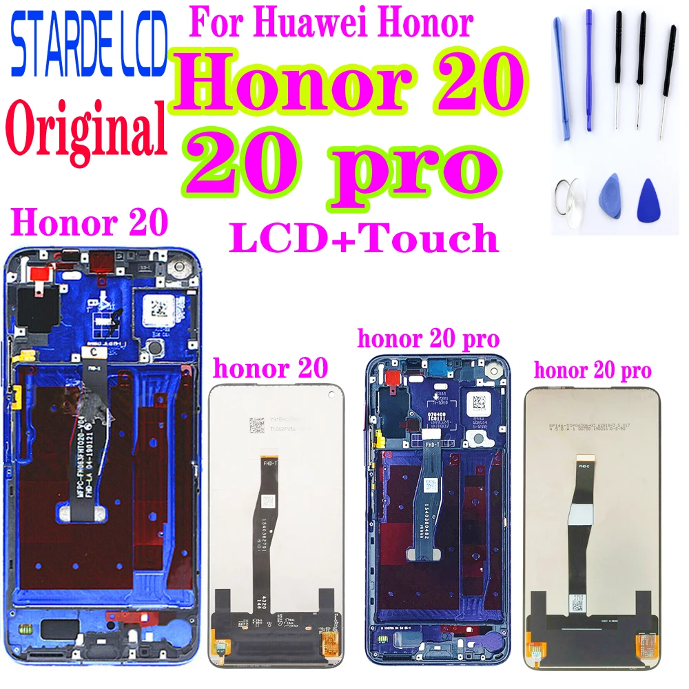 Оригинальный ЖК дисплей для Huawei Честь 20 Pro сенсорный экран с рамкой Honor honor20 YAL AL10