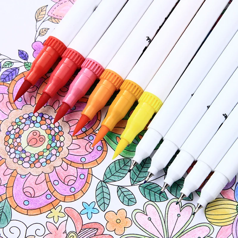 24/36/48/72/100 Professional Color Lettering Brush Pen Set Art Dual Head Drawing Materials Supplies Watercolor Marker Pens | Канцтовары