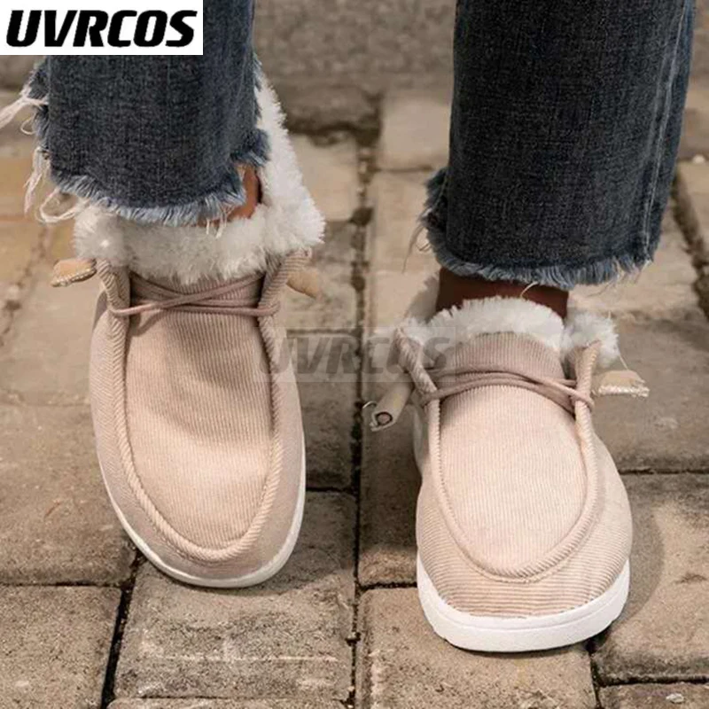 

2022 Boat Shoes Winter Snow For Women Fashion Casual Plus Size 35-43 Cotton Shoes Warm Plush Boots Outdoor Women's Shoes