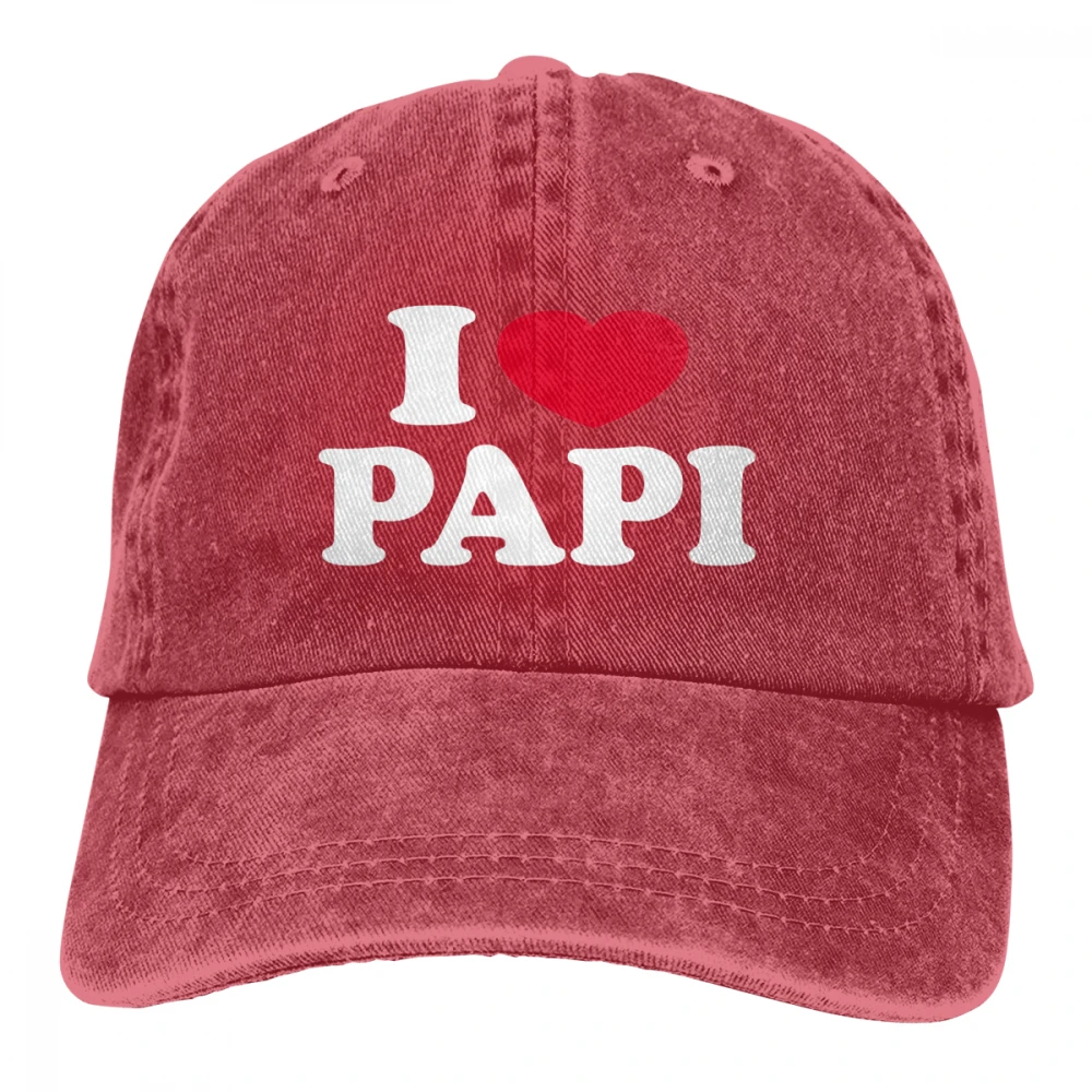 I Love Papi Casquette черные унисекс Мужские Женские джинсовые бейсболка с ремешком кепки