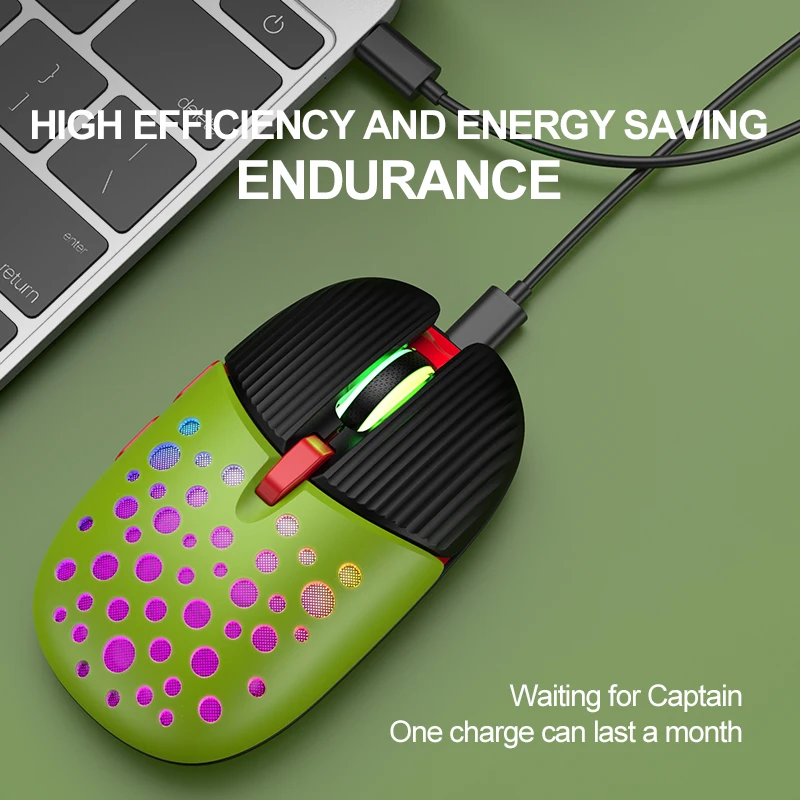 

2.4G Wireless Gaming Mouse Rechargeable RGB Luminous Ergonomics Power Saving 6D Home Office Mice for Gamers Laptop PC Computer