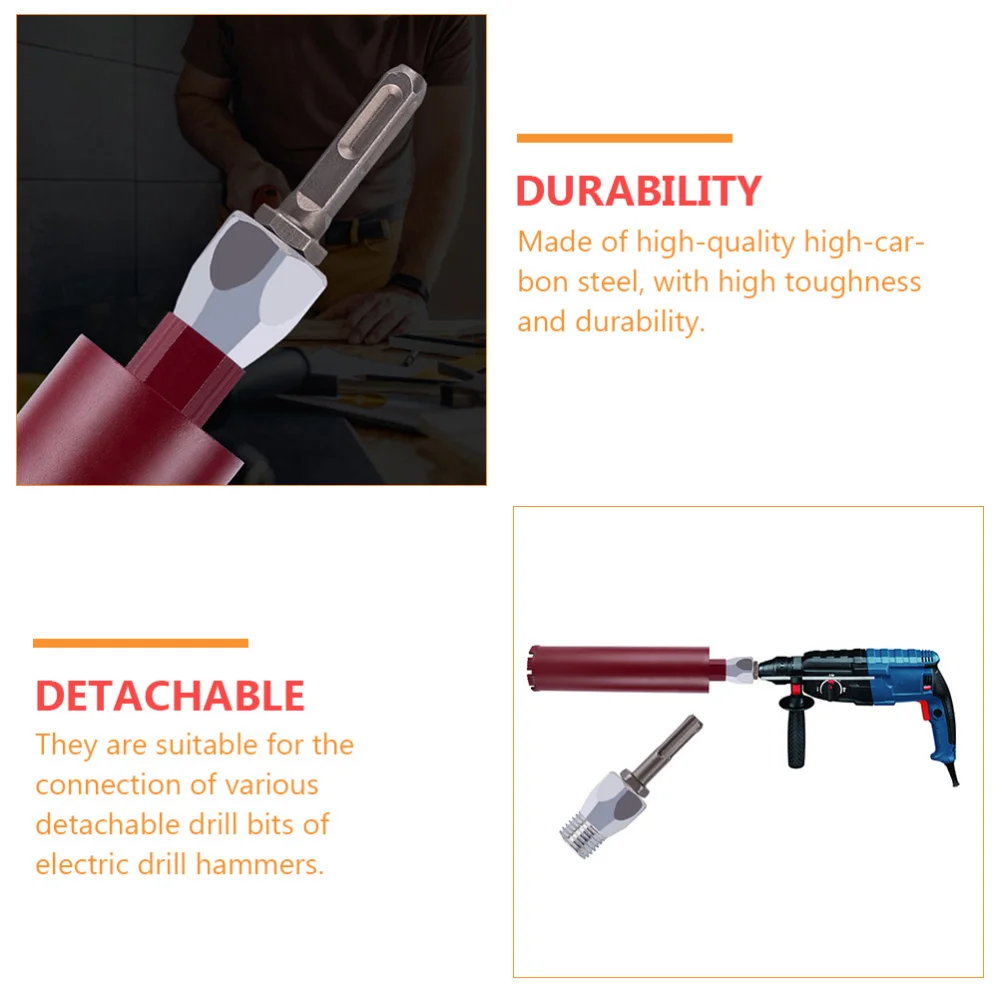 

6Pcs Electric Hammer Drill Durable Connectors Anti-locking Connect Rods (Grey)