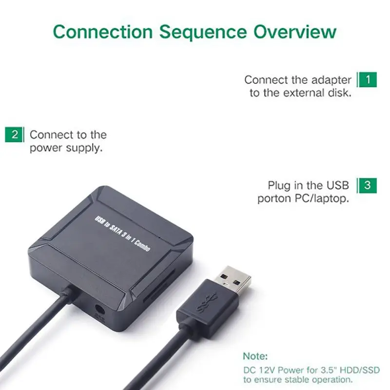 Кабель-адаптер USB 3 0 к SATA для жесткого диска 2 5 дюйма устройства чтения SD/TF карт