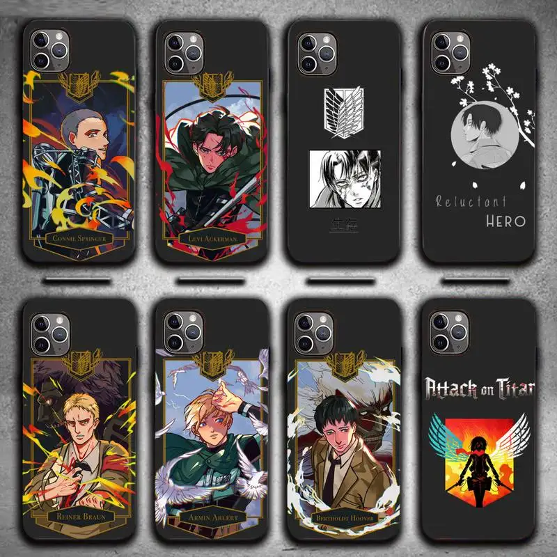 

Luxury soft attack on titan Phone Case for iPhone 13 11 12 Pro X XS XR Samsung A S 10 20 30 51 Plus pro Max mobile bags