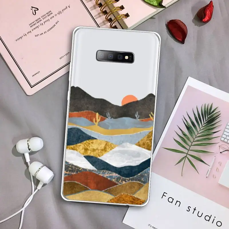 

Mountain Marble Moon aesthetics Phone Case Transparent For Samsung Galaxy S A 5 7 8 9 2015 20 edge plus 10 e lite 2019