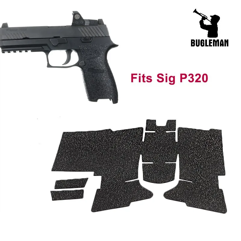 Полноразмерные резиновые/матовые черные ручки Bugleman SIG Sauer P320 Охотничьи