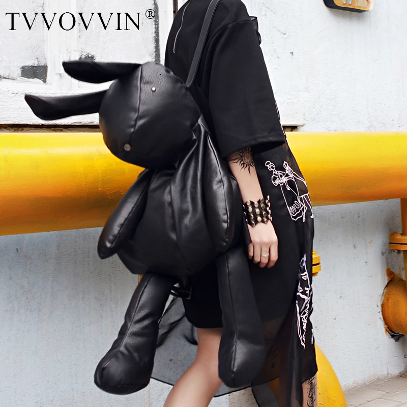 TVVOVVIN,, корейский тренд, для путешествий, кролик, оба плеча, посылка, женская, персональная, Бэйл, черная сумка, M165