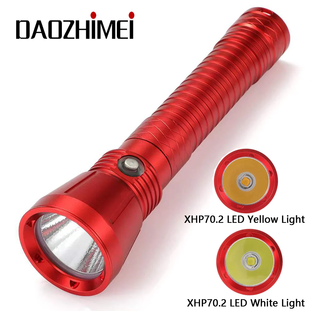 

New Powerful XHP70.2 LED Portable Dive Flashlight 4 Modes Underwater Waterproof Caving Lamp 6000 Lumen Fishing Light Torch