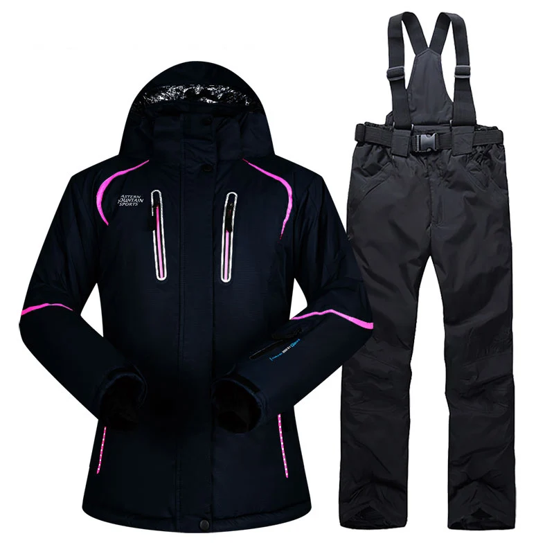Зимний лыжный костюм женские бренды лыжная куртка и брюки супер теплая