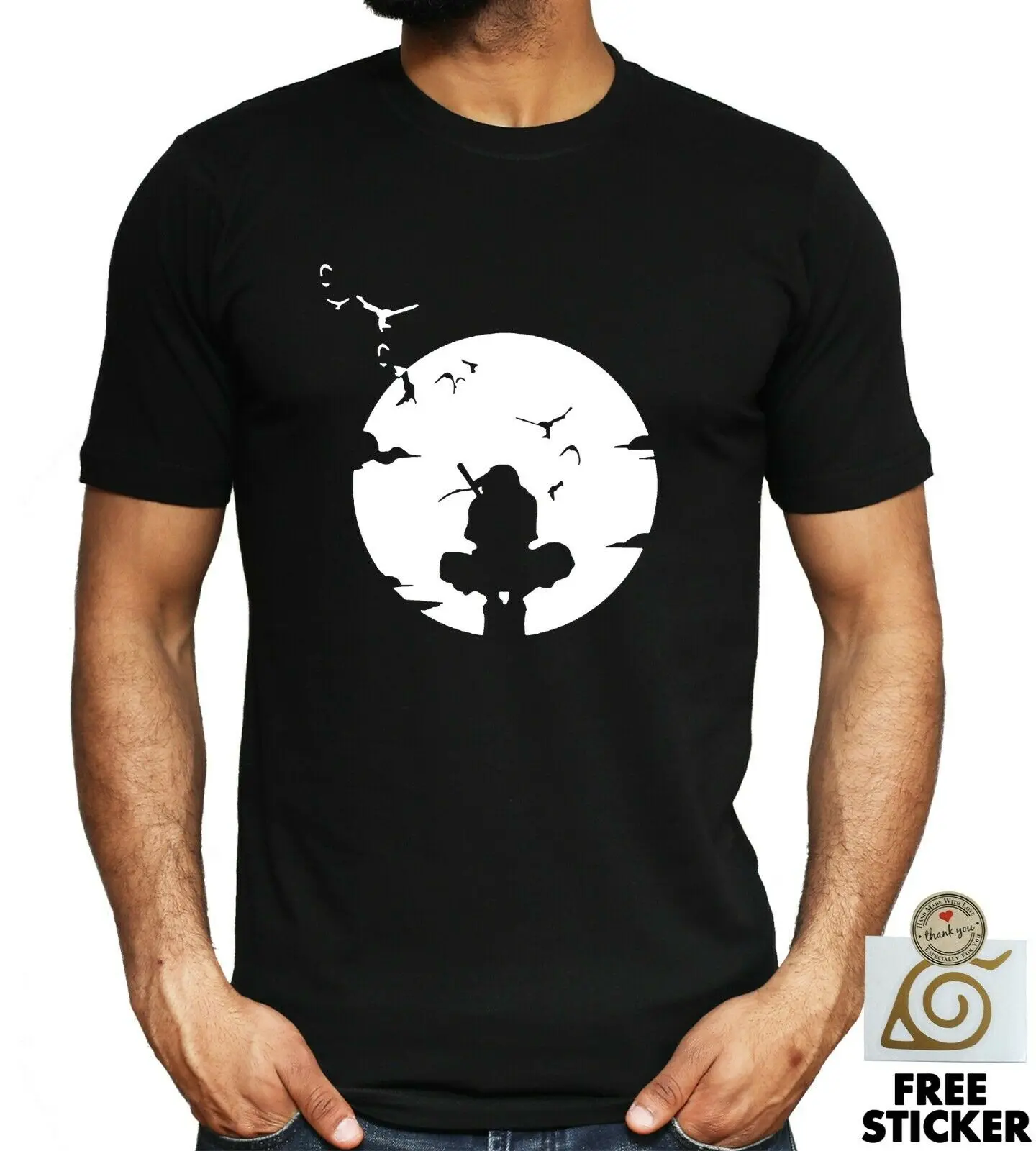 Итачи Учиха футболка Шаринган АНБУ ниндзя костюм из аниме Наруто черный топ